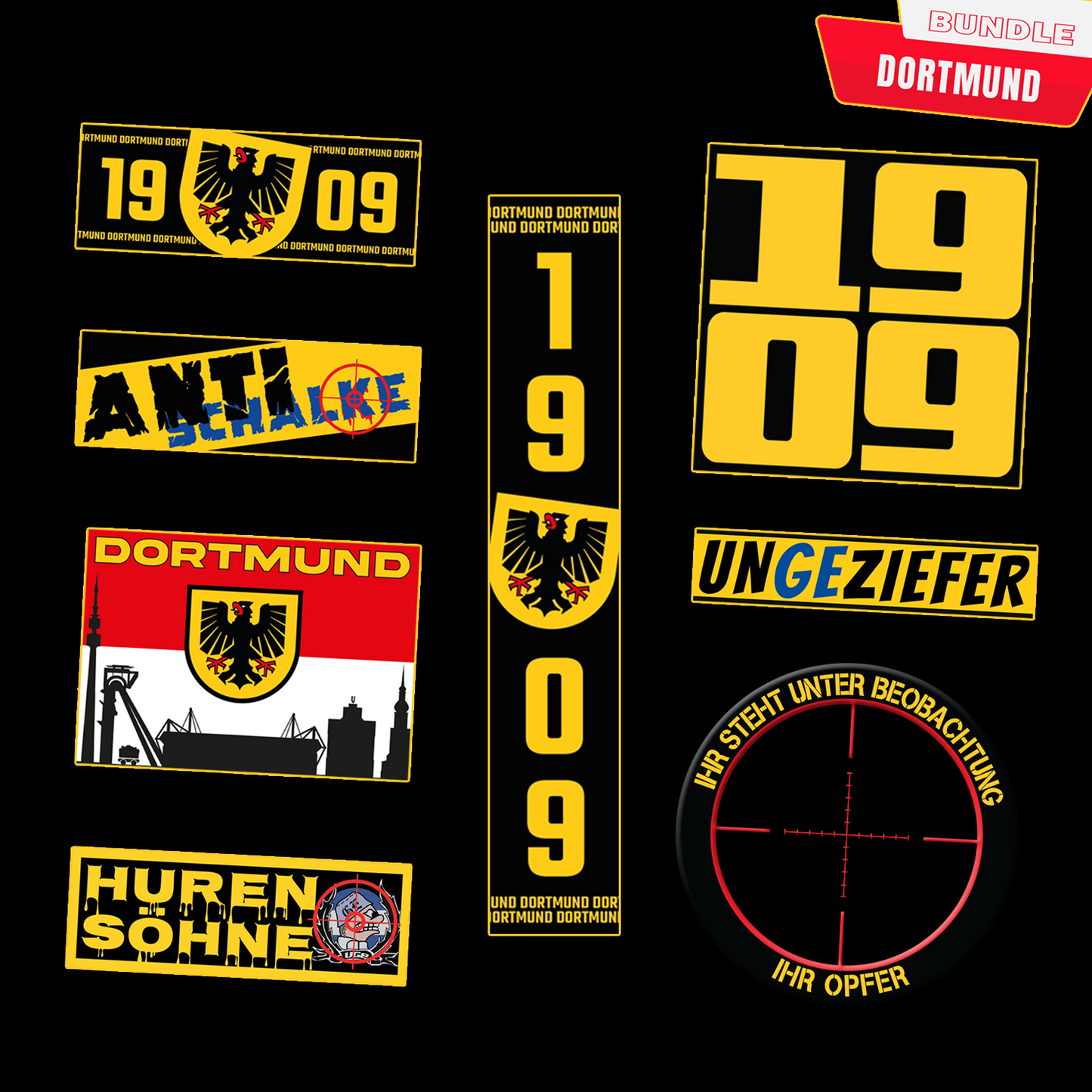 DORTMUND Bundle // 80 Stk. - fanSTICKERS